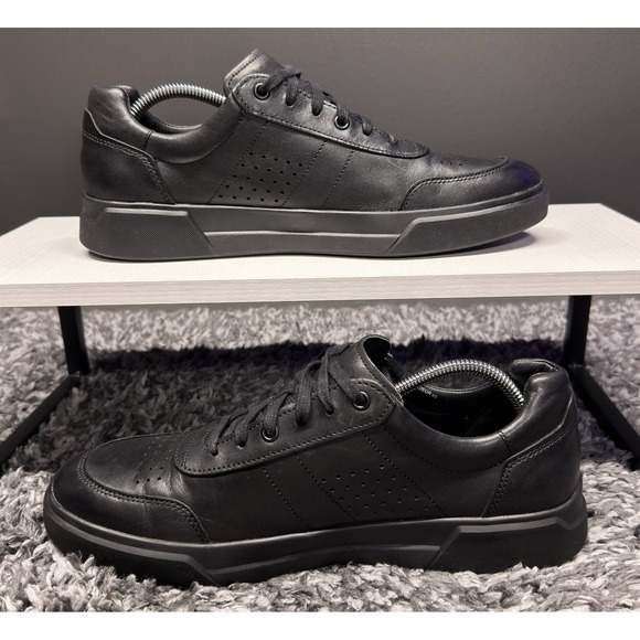 Vince Shoes Sneakers Mens Size 11 Black Leather Casual Minimalist Office Luxe - Picture 3 of 11
